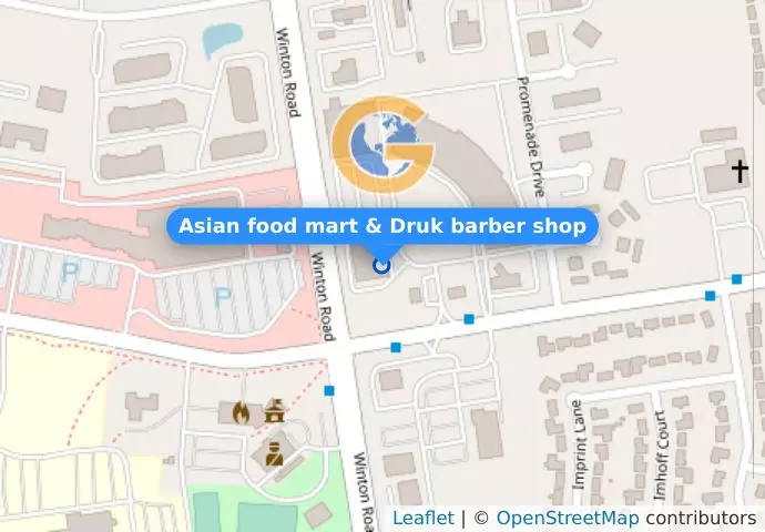 Asian food mart & Druk barber shop