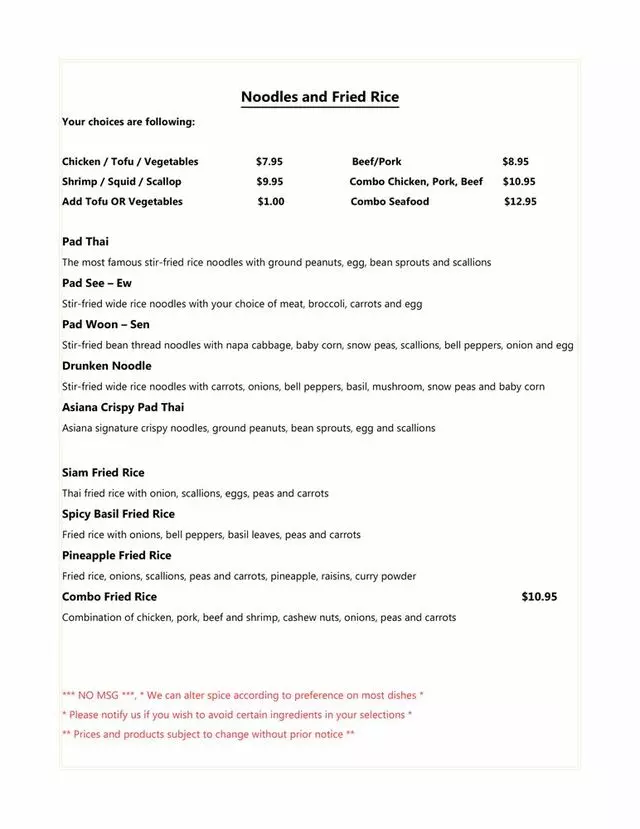 Asiana Thai & Sushi