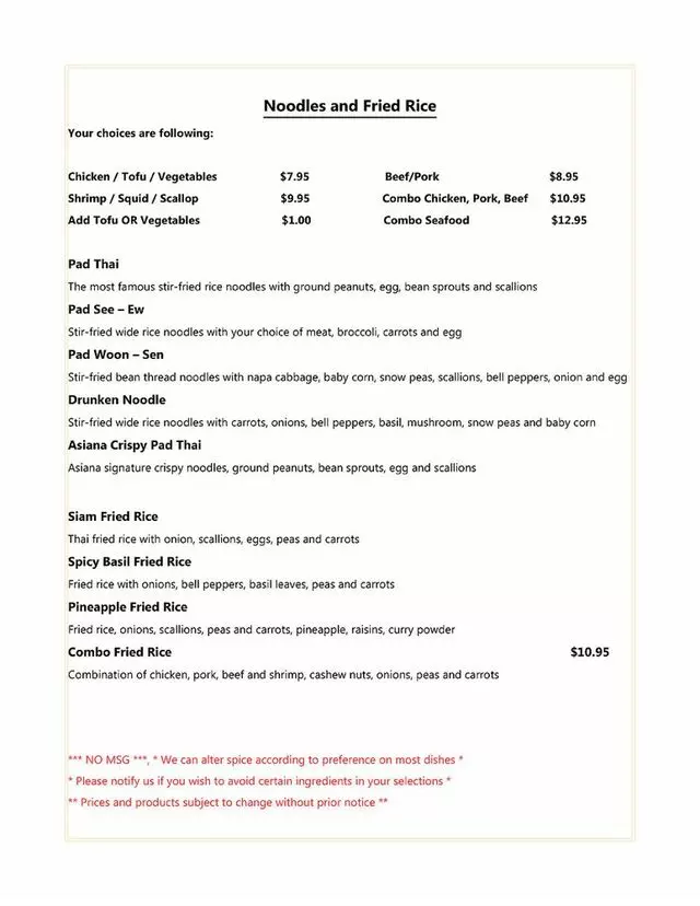 Asiana Thai & Sushi
